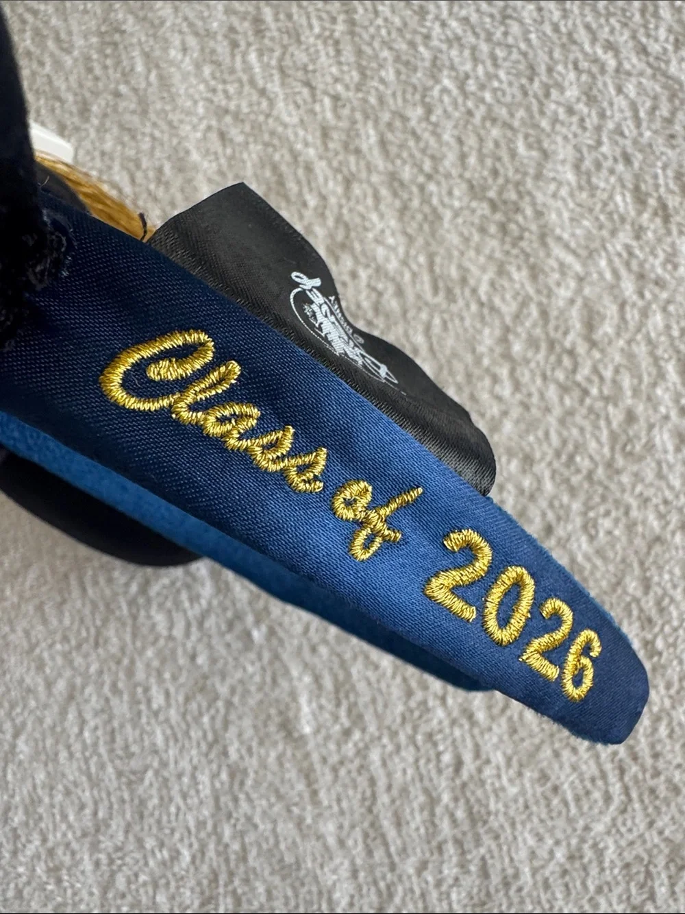 Disney Blue Graduation Class of 2026 Mickey Ear Headband with Gold Tassel